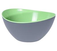 Koop Homewares Large 3.4L Plastic Mixing Bowl, Duotone Grey & Green | 25x12.5cm Dishwasher & Freezer-Safe Serving, Salad & Popcorn Bowl | House & Kitchen Essentials for New Home, Baking Accessories