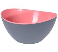 Koop Homewares Large 3.4L Plastic Mixing Bowl, Duotone Grey & Pink | 25x12.5cm Dishwasher & Freezer-Safe Serving, Salad & Popcorn Bowl | House & Kitchen Essentials for New Home, Baking Accessories