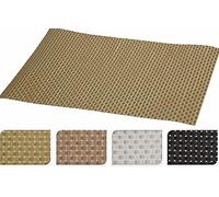 Koop Set of 4 Large Woven Rectangular Table Placemats Wipe Down Easy Clean Place Mats (Gold)