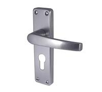 Kooples Aluminium SAA Door Handle on Backplate - Satin Anodised Lever Handles for Commercial & Residential Use - Lightweight Durable Design - Easy Fit Internal Door Hardware (Euro Profile Lockplate)