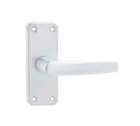 Kooples Aluminium SAA Door Handle on Backplate - Satin Anodised Lever Handles for Commercial & Residential Use - Lightweight Durable Design - Easy Fit Internal Door Hardware (Latchplate)