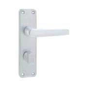 Kooples Aluminium SAA Door Handle on Backplate - Satin Anodised Lever Handles for Commercial & Residential Use - Lightweight Durable Design - Easy Fit Internal Door Hardware (Bathroom)