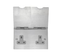 Kooples Hardware 1 and 2 Gang Floor Socket Durable Recessed Power Outlet for Commercial and Domestic Use Easy Installation Fixings Included (2 Gang)