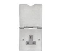 Kooples Hardware 1 and 2 Gang Floor Socket Durable Recessed Power Outlet for Commercial and Domestic Use Easy Installation Fixings Included (1 Gang)