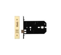Kooples Hardware 127mm Horizontal Bathroom Mortice Lock - Internal Door Lock with Thumbturn Function & Strike Plate - Privacy Lock for Timber Doors (Brass Finish/Anti Tarnish)