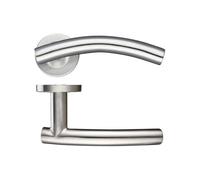 KOOPLES HARDWARE 19mm Arched T-Bar Lever on 52mm Push-On Rose - Grade 201 Stainless Steel Internal Door Handle - Sleek Modern Lever Design - Satin Finish - Fixings Included