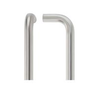 KOOPLES HARDWARE 19mm D Pull Handle - 425mm Centres - Grade 304 Stainless Steel with Bolt Through Fixings for Timber, Glass or Metal Doors (Satin Stainless)