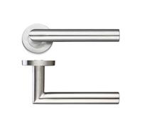KOOPLES HARDWARE 19mm Mitred Lever on 52mm Push-On Rose - Grade 201 Stainless Steel Internal Door Handle - Modern Satin Finish - Durable & Easy Fit Design - Fixings Included