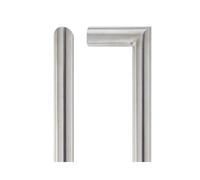 KOOPLES HARDWARE 19mm Mitred Pull Handle - Grade 201 Stainless Steel with Bolt Through Fixings - Centre Fixing for Timber, Glass or Metal Doors (600mm)