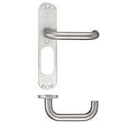 KOOPLES HARDWARE 19mm Tubular Return to Door Lever on Inner Plate - Durable Stainless Steel Commercial Handle - DDA Compliant Design - Fixings Included