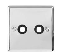 Kooples Hardware 2 Gang Dimmer Switch Plate Double Wall Light Control Cover (Polished Chrome)