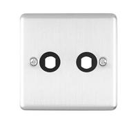 Kooples Hardware 2 Gang Dimmer Switch Plate Double Wall Light Control Cover (Stainless Steel)