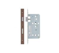 Kooples Hardware 2-Piece DIN Bathroom Lock 78mm Centres, 55mm Backset Internal Privacy Door Lock Heavy Duty Mortice Mechanism for Handles (PVD Satin Bronze)