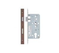 Kooples Hardware 2 Piece DIN Euro Sashlock 72mm Centres 55mm Backset Mortice Lock for Euro Cylinder Forend & Strike Included (PVD Satin Bronze)