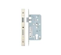 Kooples Hardware 2 Piece DIN Euro Sashlock 72mm Centres 55mm Backset Mortice Lock for Euro Cylinder Forend & Strike Included (Satin Stainless)