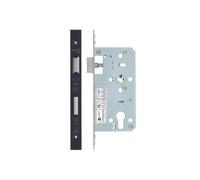 Kooples Hardware 2 Piece DIN Euro Sashlock 72mm Centres 55mm Backset Mortice Lock for Euro Cylinder Forend & Strike Included (PVD Satin Black)