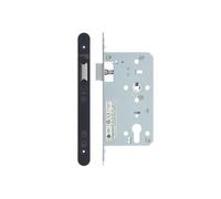 Kooples Hardware 2-Piece DIN Latch 60mm Backset Radius Forend & Strike Plate Euro Profile Mortice Lock Case - DIN 18251 for Timber & Composite Doors (PVD Satin Black)