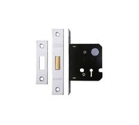 Kooples Hardware 3 Lever Dead Lock with Keys Mortice Lock for Internal Wooden Doors Reversible Latch Durable Steel Case - Easy DIY Installation (Nickel Plate)