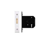 Kooples Hardware 3 Lever Replacement Dead Lock PVD Forend and Strike Internal Mortice Lock for Wooden Doors - Reversible Bolt (Satin Stainless)