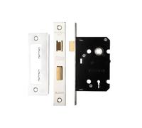 Kooples Hardware 3 Lever Sash Lock Compact Case with Stainless Steel Forend & Strike - Mortice Lock for Internal Doors (Polished Stainless)