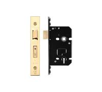 Kooples Hardware 3 Lever Sash Lock with PVD Forend & Strike Mortice Lock for Wooden Doors (Brass Finish/Anti Tarnish)