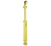 Kooples Hardware 355mm Extended Surface Bolt - Extra Long Door Slide Bolt for Double Doors, Shutters, Gates & Cabinets - Satin Chrome Finish with Screws (Polioshed Brass)
