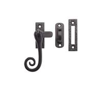 Kooples Hardware 4" Curly Tail Casement Fastener - Traditional Wrought Iron Style Window Latch for Timber Windows