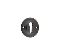Kooples Hardware 40mm Standard Keyway Escutcheon - Solid Brass Keyhole Cover Plate for Interior & Exterior Doors Classic Lock Trim with Concealed Fixings (Dark Bronze)