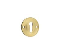Kooples Hardware 40mm Standard Keyway Escutcheon - Solid Brass Keyhole Cover Plate for Interior & Exterior Doors Classic Lock Trim with Concealed Fixings (Satin Brass)