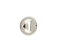 Kooples Hardware 40mm Standard Keyway Escutcheon - Solid Brass Keyhole Cover Plate for Interior & Exterior Doors Classic Lock Trim with Concealed Fixings (Polished Nickel)