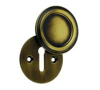 Kooples Hardware 42mm Parisian Covered Escutcheon Decorative Keyhole Cover for Mortice Lock Doors (Antique Brass)
