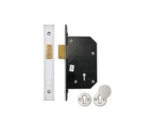 Kooples Hardware 5 Lever Deadlock with Escutcheon - Chubb 3G110 Retro Fit Mortice Lock for Timber Doors