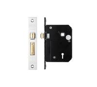 Kooples Hardware 5 Lever Roller Sashlock 80mm BS3621 Chubb 3K74 Retrofit Mortice Lock (Satin Stainless)