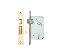 Kooples Hardware 5 Lever Sashlock BS3621 Mortice Lock High Security for External Wooden Doors (Brass Finish/Anti Tarnish)