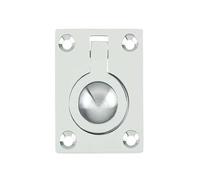 KOOPLES HARDWARE 50x63mm Flush Ring Pull - Recessed Ring Handle for Trapdoors, Cabinets & Floor Hatches - Solid Brass or Stainless Steel Fold-Flat Pull for Joinery & Access Panels (Polished Chrome)