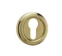 Kooples Hardware 53mm Parisian Euro Profile Escutcheon Decorative Lock Cover for Euro Cylinder Doors (Polished Brass)