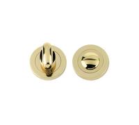 Kooples Hardware 5mm Turn and Release Lock Set - Round Rose Privacy Door Bolt - Satin Finish Bathroom Thumb Turn (Polished Brass)