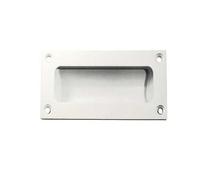 KOOPLES HARDWARE 75mm Flush Pull - Recessed Handle for Sliding Doors, Cabinets & Furniture - Compact Flush Fitting in Satin, Polished or Antique Finishes (White)