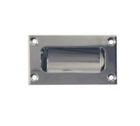 KOOPLES HARDWARE 75mm Flush Pull - Recessed Handle for Sliding Doors, Cabinets & Furniture - Compact Flush Fitting in Satin, Polished or Antique Finishes (Polished Chrome)