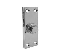 Kooples Hardware 80x30mm Jedo & Antique Bell Pushes - Traditional Brass Doorbell Button for Period Homes - Classic Surface Mount Design with Vintage Style Finish (Polished Chrome)