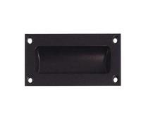 KOOPLES HARDWARE 89mm Flush Pull - Recessed Handle for Sliding Doors, Cabinets & Drawers - Slim Flush Fitting in Satin, Polished or Antique Finishes (Black)