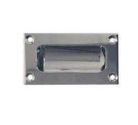 KOOPLES HARDWARE 89mm Flush Pull - Recessed Handle for Sliding Doors, Cabinets & Drawers - Slim Flush Fitting in Satin, Polished or Antique Finishes (Polished Chrome)