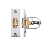 Kooples Hardware Adjustable Roller Latch - Heavy Duty Ball Catch for Internal Doors - Variable Tension Roller Bolt with Strike Plate - Satin Finish - Fixings Included (Satin Stainless)
