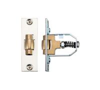 Kooples Hardware Adjustable Roller Latch - Heavy Duty Ball Catch for Internal Doors - Variable Tension Roller Bolt with Strike Plate - Satin Finish - Fixings Included (Polished Nickel)