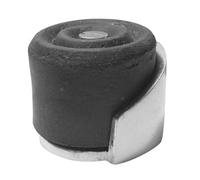 Kooples Hardware Aluminium Floor Mounted Doorstops - Heavy Duty Door Stop with Rubber Buffer for Internal or External Use - Satin Silver Finish with Fixings (40x30mm)
