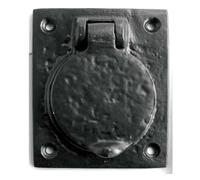 Kooples Hardware Antique Cylinder Cover - Solid Brass Escutcheon Plate for Euro Profile Locks - Traditional Keyhole Cover with Aged Finish