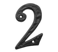 Kooples Hardware Antique Door Numerals - Vintage Style Solid Brass House Numbers with Aged Finish - Classic Address Digits for Doors, Gates & Walls (2)