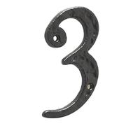 Kooples Hardware Antique Door Numerals - Vintage Style Solid Brass House Numbers with Aged Finish - Classic Address Digits for Doors, Gates & Walls (3)