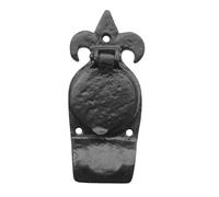 KOOPLES HARDWARE Antique Fleur De LYS Cylinder Pull - Decorative Brass Keyhole Cover for Euro Profile Locks - Vintage Style External Door Accessory