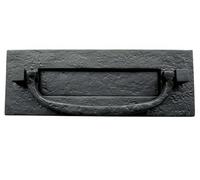 Kooples Hardware Antique Postal Knocker - Traditional Brass Letterplate with Integrated Knocker - Vintage Mail Slot for Period & Heritage Front Doors